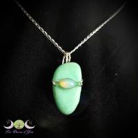 Pendentif Chrysoprase et opale nobre