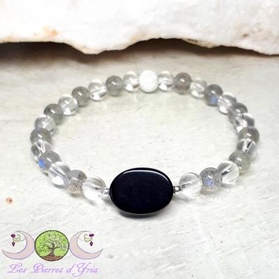 Bracelet PROTECTION Labradorite & Obsidienne noire
