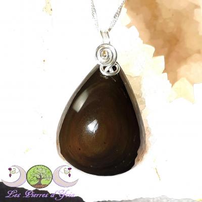 Pendentif obsidienne oeil céleste