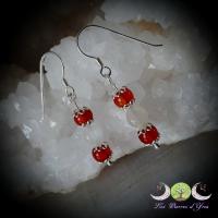 Boucles d'oreilles cornaline & pierre de lune