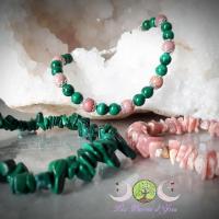 Bracelets malachite et rhodochrosite