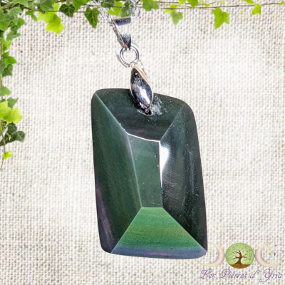 Pendentif obsidienne oeil céleste FL2