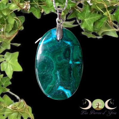 Pendentif Malachite avec Chrysocolle #2