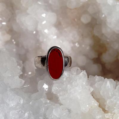 Bague Jaspe Rouge & Argent