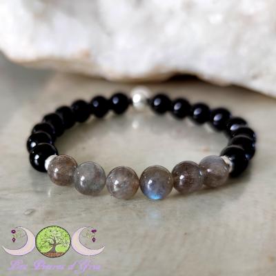 Bracelet PROTECTION Labradorite & Tourmaline noire