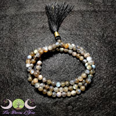 Collier Mala Labradorite - 108 perles