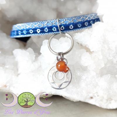 Pendentif Cornaline - Chakra sacré (pour chien & chat)