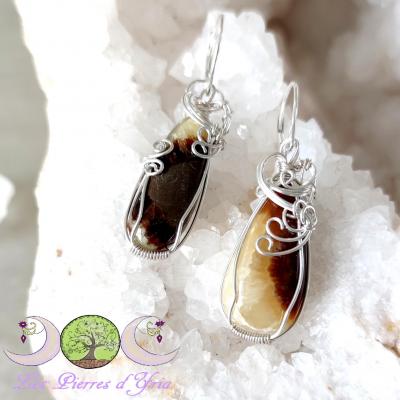 Boucles d'oreilles Septaria