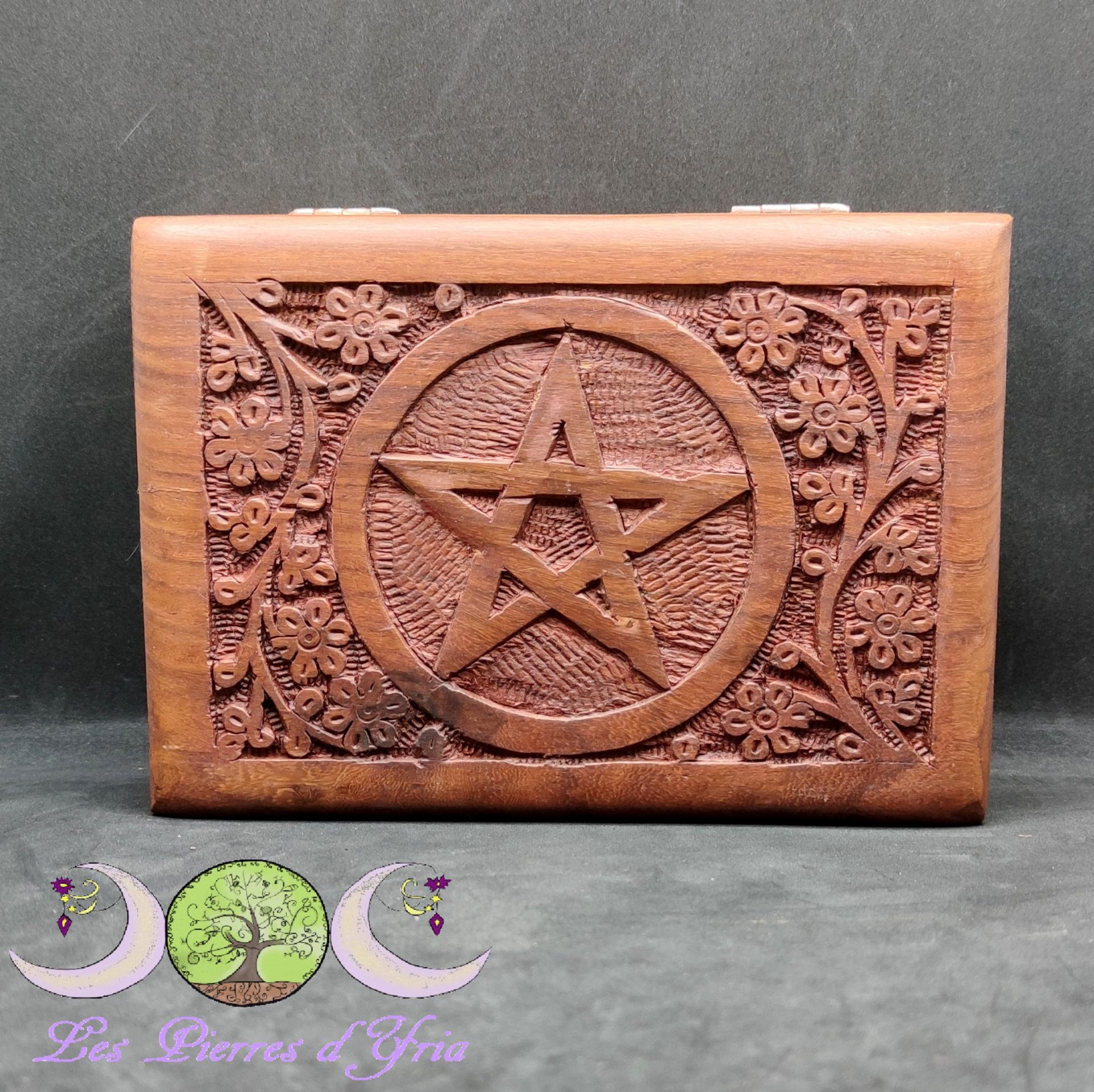 Boite de rangement Pentacle en bois