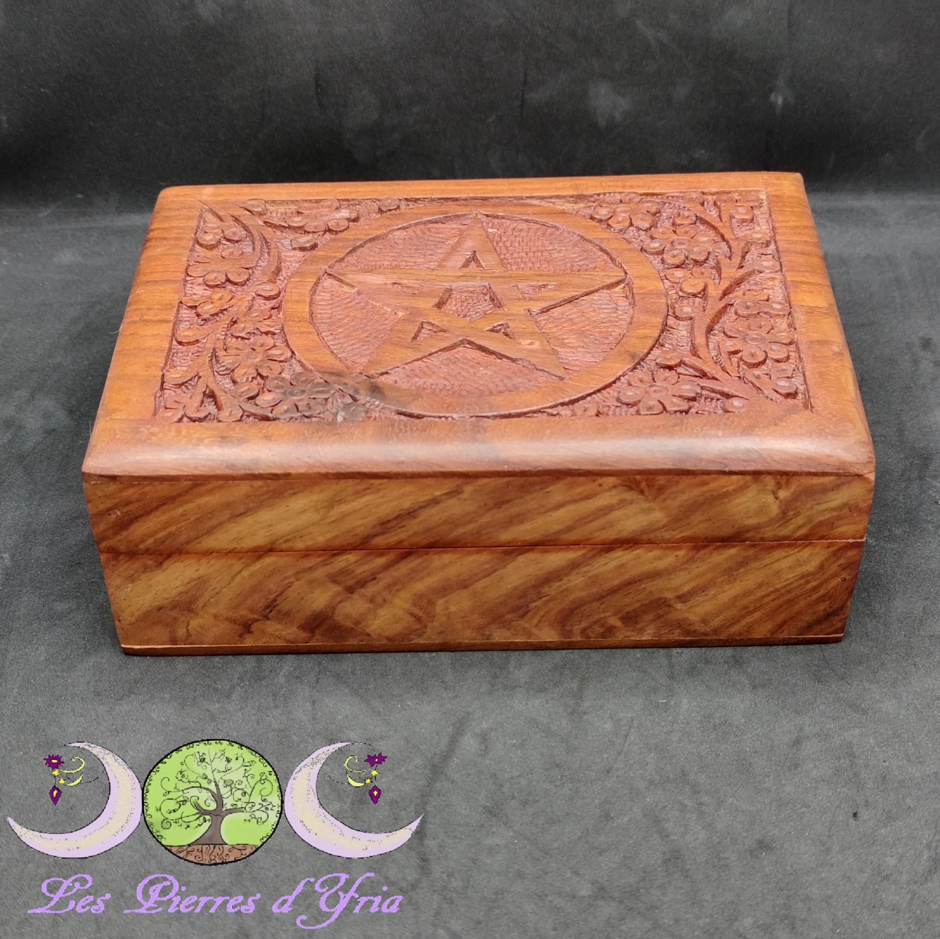 Boite de rangement Pentacle en bois