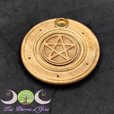 Porte-encens en bois Pentacle