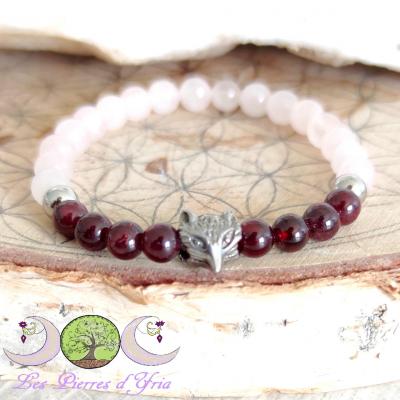 Bracelet Grenat & Quartz Rose
