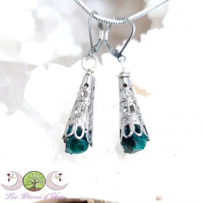 Boucles d'oreilles Dioptase [cristaux]