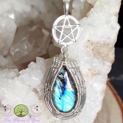 Pendentif Labradorite & Pentacle (2)
