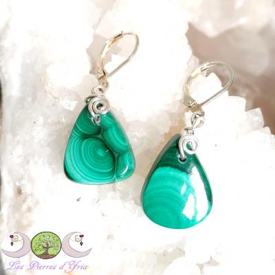 Boucles d'oreilles Malachite