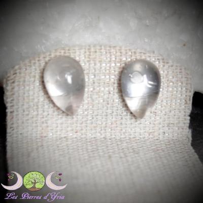 Boucles d'oreilles Quartz rose