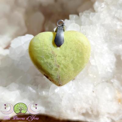 Pendentif coeur Opale verte de Madagascar