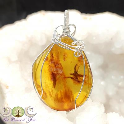 Pendentif Ambre véritable naturelle [grande pièce]