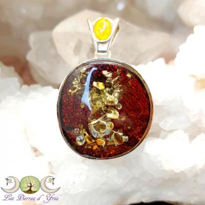 Pendentif Ambre véritable naturelle [jaune, verte, cognac]