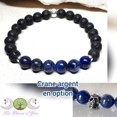 Bracelet Pierre de Lave & Sodalite