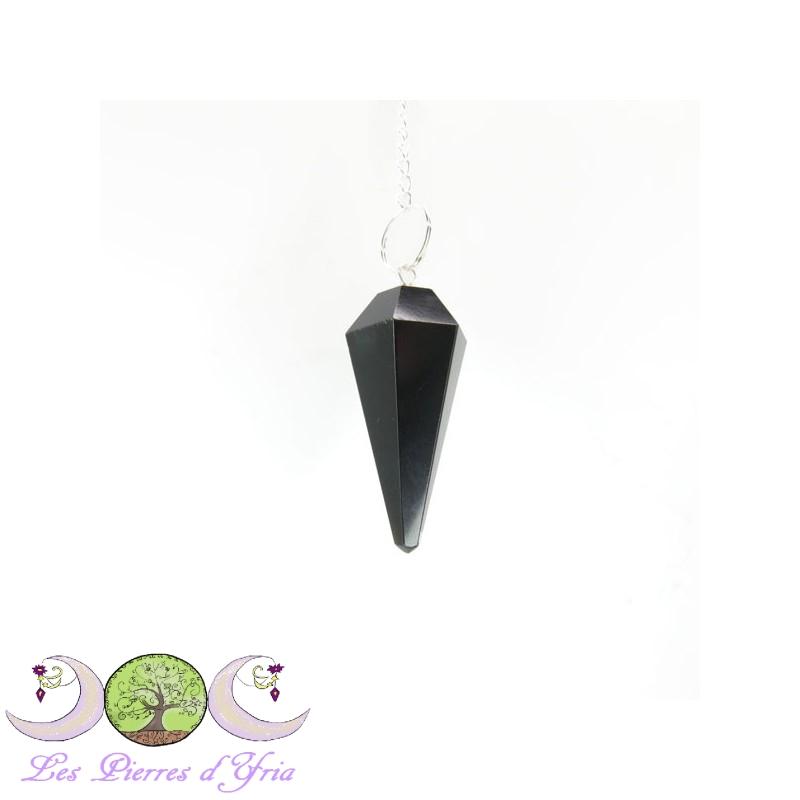 Pendulo facetado de obsidiana gf